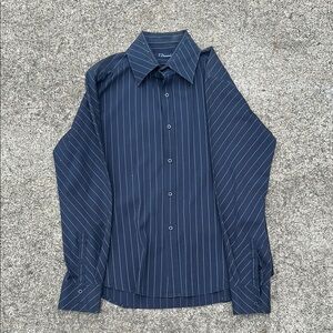 Navy Blue Striped Men's Shirt